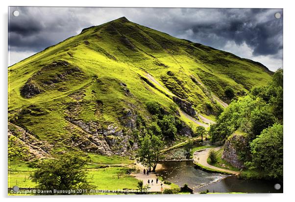 Dovedale, Thorpe Cloud Stepping Stones Acrylic by Darren Burroughs