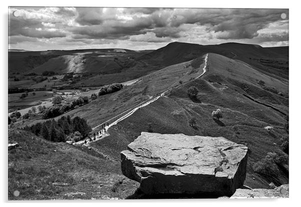 Back Tor Derbyshire Acrylic by Darren Burroughs