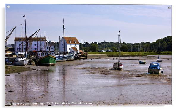 Tides Out At Woodbridge Suffolk Acrylic by Darren Burroughs
