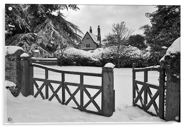 Norfolk Winter Farmhouse Acrylic by Darren Burroughs