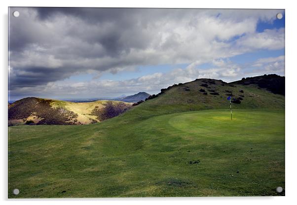 Church Stretton Golf Course Acrylic by Darren Burroughs