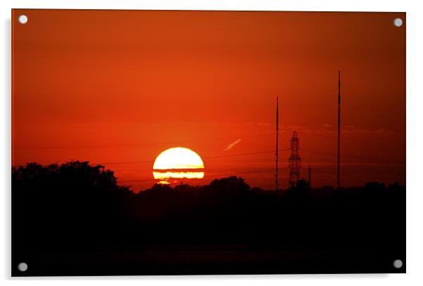 Tower Sunset Acrylic by Darren Burroughs