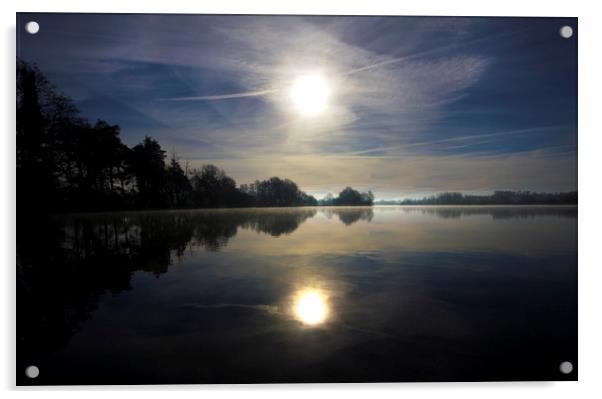 Spring Morning Lake Reflection  Acrylic by Darren Burroughs