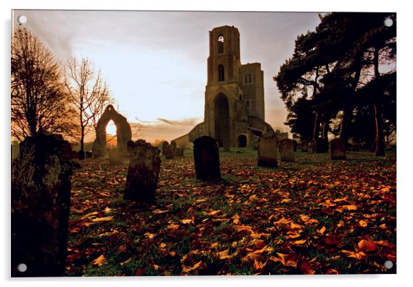 Wymondham Abbey at Sunset Acrylic by Darren Burroughs