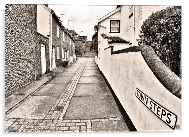 Aldeburgh Town Steps Acrylic by Darren Burroughs