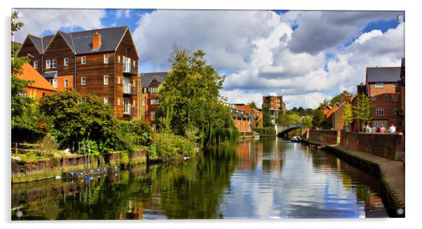 Norwich Riverside Acrylic by Darren Burroughs