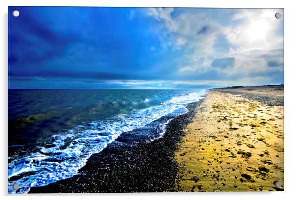 Dunwich Beach In Suffolk Acrylic by Darren Burroughs