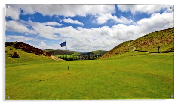 Church Stretton Golf Course Acrylic by Darren Burroughs