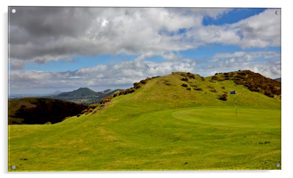 Church Stretton Golf Course Acrylic by Darren Burroughs