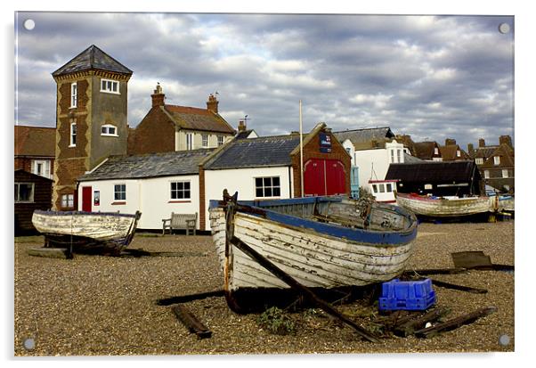 Aldeburgh Boats Acrylic by Darren Burroughs