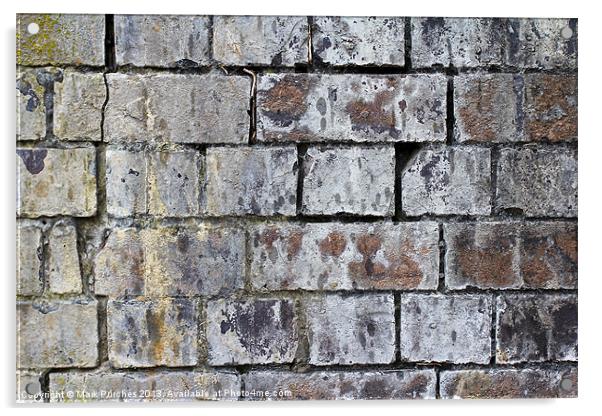 Weathered Old Brick Wall Texture Acrylic by Mark Purches