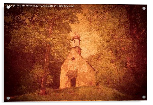 Old Textured Photo Of Bavarian Church in Alps Acrylic by Mark Purches
