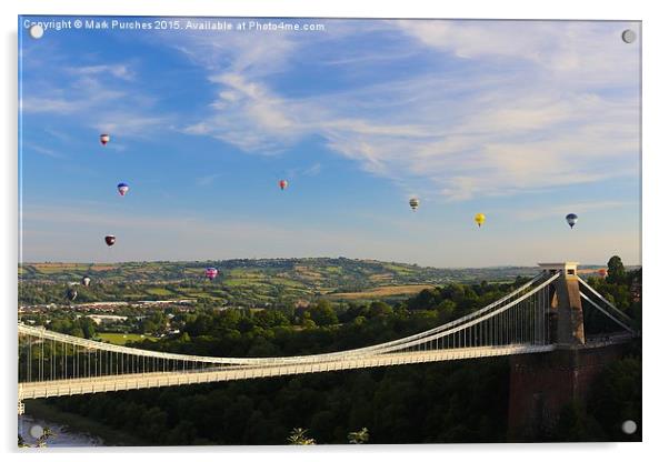 Bristol Balloon Fiesta & Clifton Bridge Acrylic by Mark Purches