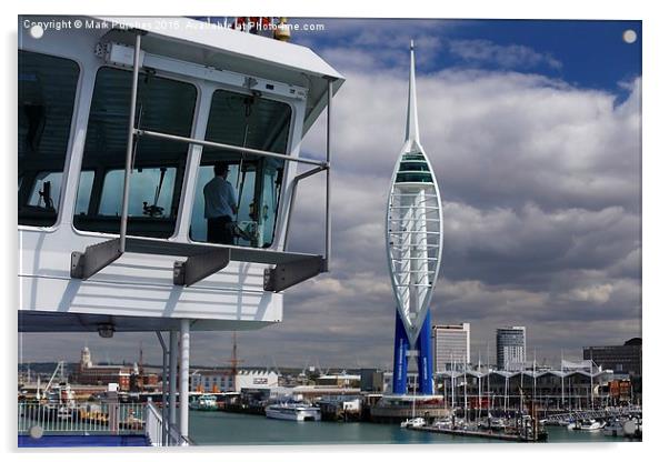 Captain Sailing into Portsmouth Docks Acrylic by Mark Purches