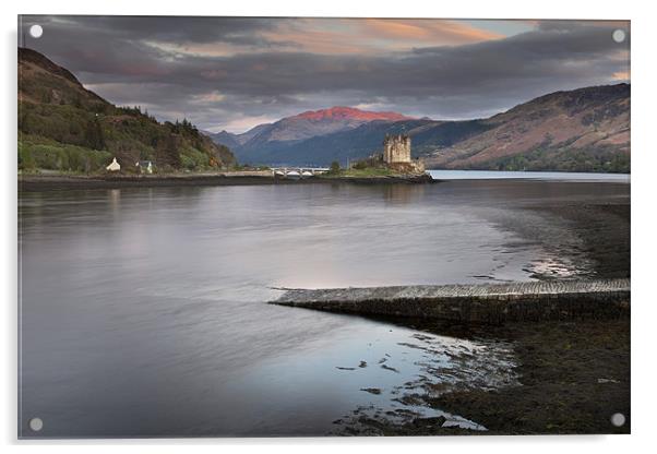 Eilean Donan Castle Sunset Acrylic by Steve Glover