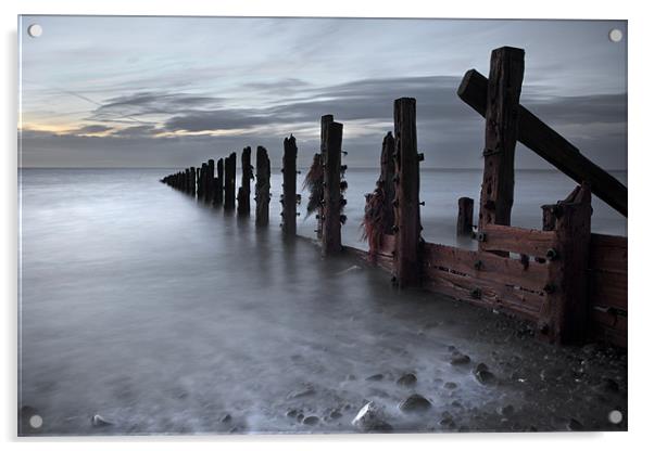 An October Dawn At The Spurn Acrylic by Steve Glover