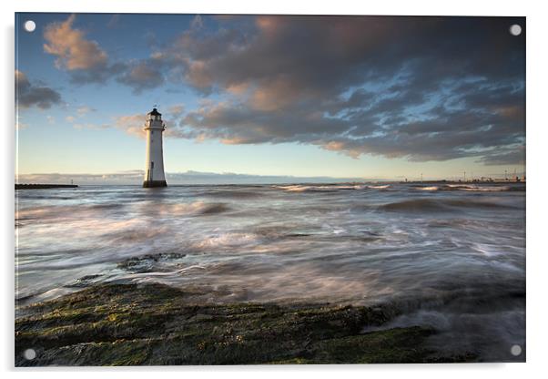 New Brighton Lighthouse Acrylic by Steve Glover