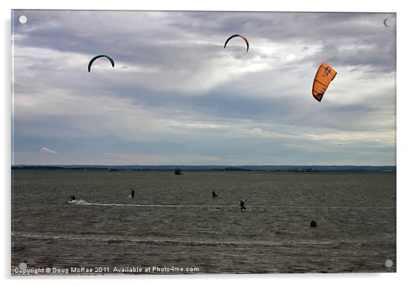 Kitesurfing Acrylic by Doug McRae