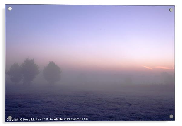 Sunrise through the mist Acrylic by Doug McRae