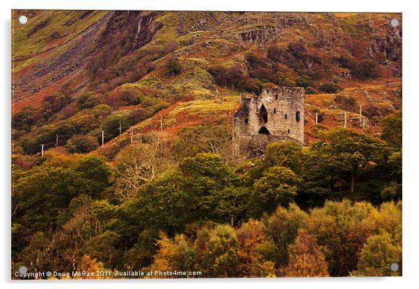 Dolbadarn Castle Acrylic by Doug McRae