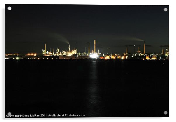 Southampton docks at night Acrylic by Doug McRae