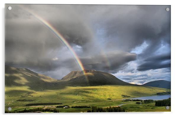 Rainbows over Ben Dorain Acrylic by Sandi-Cockayne ADPS