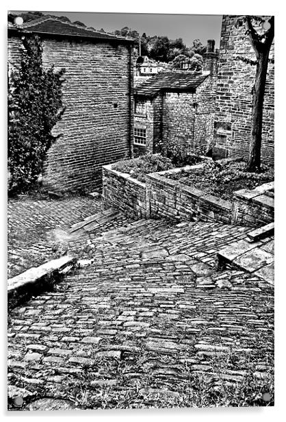 Back Alley, Holmfirth Acrylic by Sandi-Cockayne ADPS