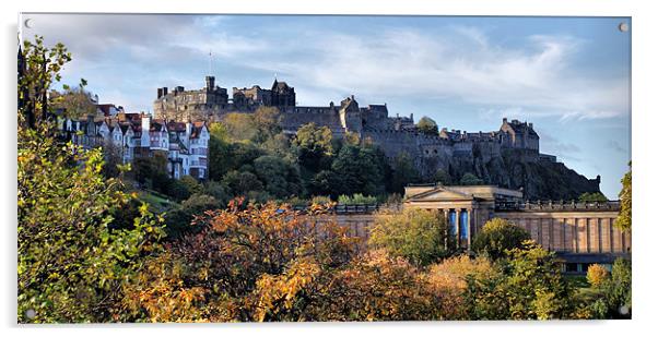 Autumnal Edinburgh Castle Acrylic by Sandi-Cockayne ADPS