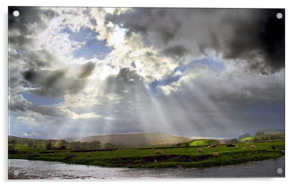 Heavenly Rays In The Dales Acrylic by Sandi-Cockayne ADPS