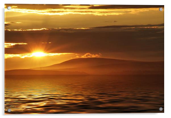 Sunset From Morecambe Bay Acrylic by Sandi-Cockayne ADPS