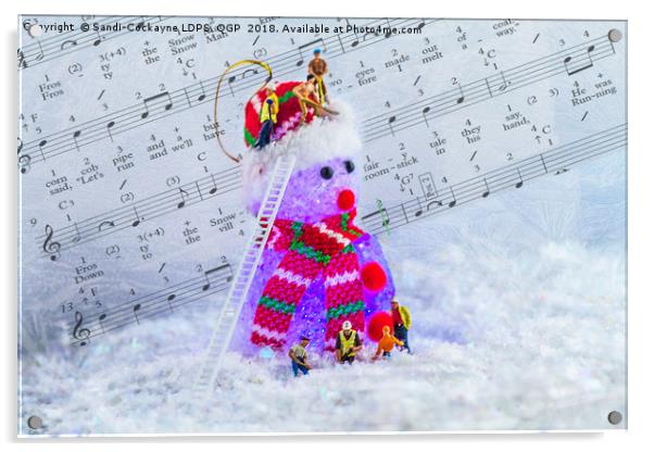 Frosty The Snowman -  Purple Acrylic by Sandi-Cockayne ADPS