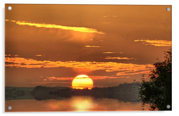 Lakeside Sunset Acrylic by Sandi-Cockayne ADPS