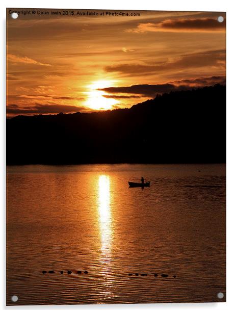  Sunset fishing Acrylic by Colin irwin