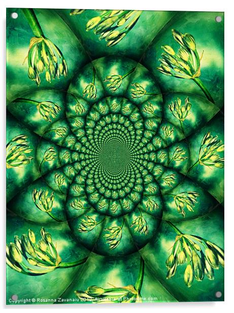 Floral Kaleidoscope. Acrylic by Rosanna Zavanaiu