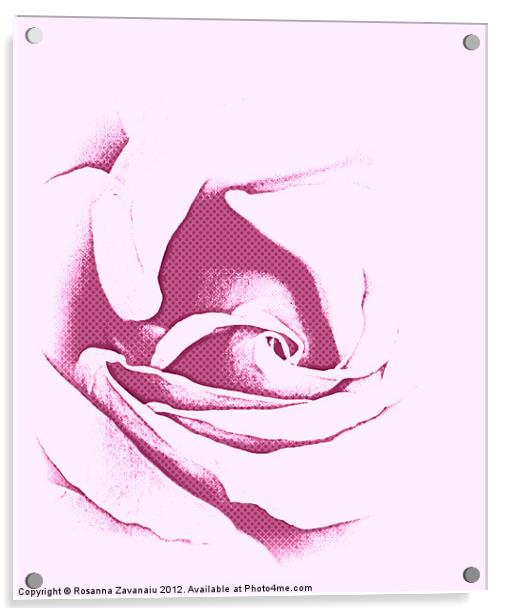 Purple Rose Sillouette. Acrylic by Rosanna Zavanaiu
