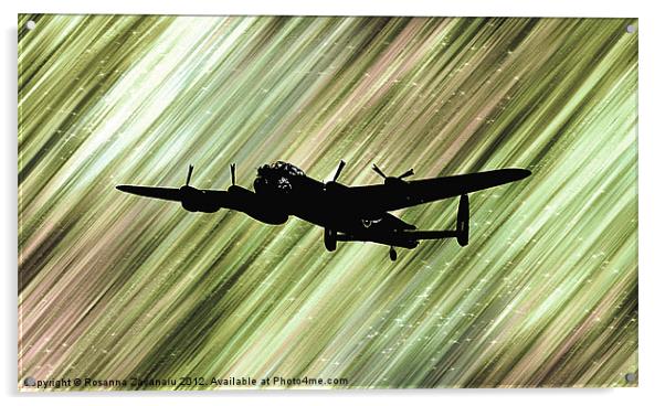 Lancaster Bomber Sillouette2 Acrylic by Rosanna Zavanaiu