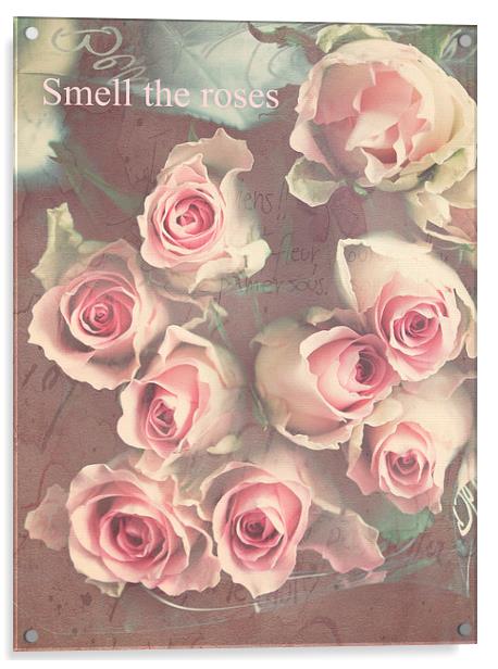  Smell The Roses .. Acrylic by Rosanna Zavanaiu