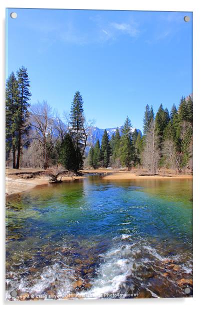 Colourful Mountain River in Yosemite NP Acrylic by craig sivyer