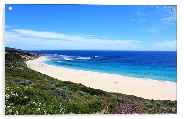 White sandy beach with clear blue sea Acrylic by craig sivyer