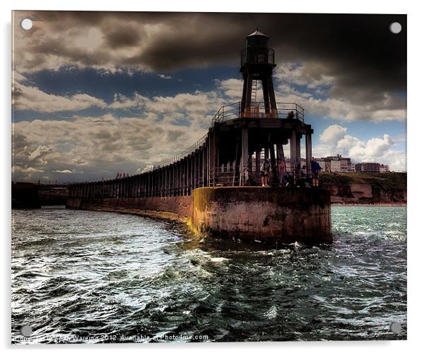 Whitby Pier Acrylic by Sean Wareing