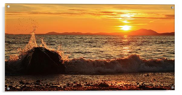 Shell island sunset Acrylic by Sean Wareing