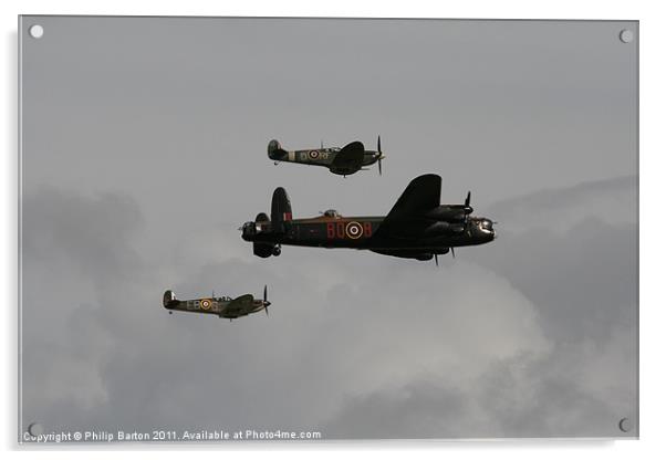 Lancaster and Spitfires I Acrylic by Philip Barton
