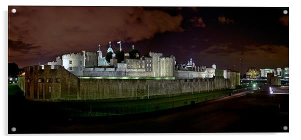 Tower of London Panorama Drama Acrylic by peter tachauer