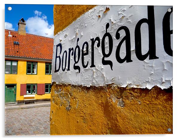 Borgergade in Copenhagen Acrylic by peter tachauer