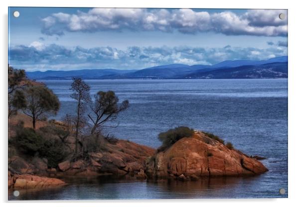 Honeymoon Bay Freycinet Tasmania Acrylic by peter tachauer