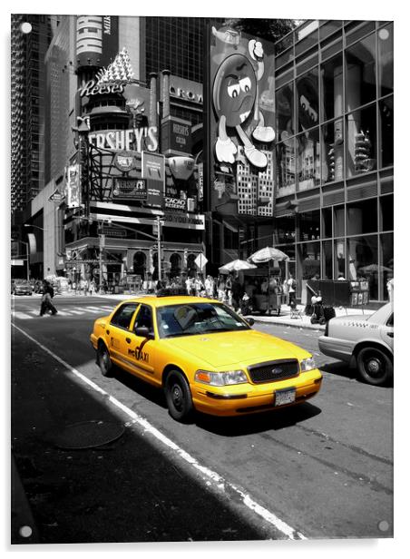 Yellow Cab Manhattan Acrylic by peter tachauer