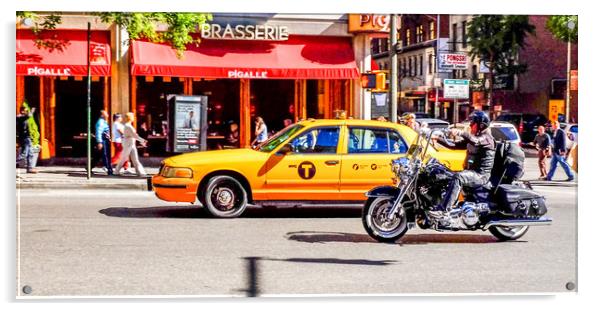 Cab and Harley Manhattan Acrylic by peter tachauer
