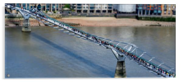 Millennium Bridge London Acrylic by peter tachauer