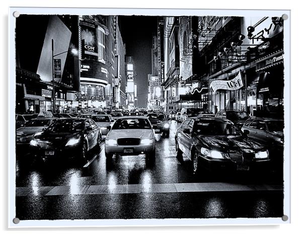 Times Square - Film Noir style Acrylic by peter tachauer