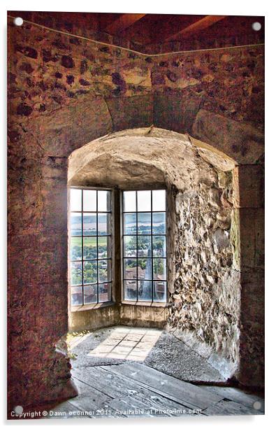Saxon View, Lewes Castle Acrylic by Dawn O'Connor